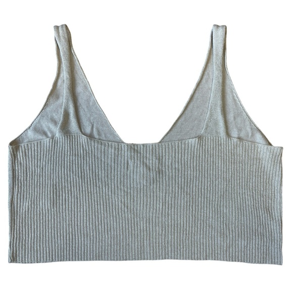 Allison New York Gold Shimmer Metallic Knit Crop Top - Small Petite - Picture 3 of 11